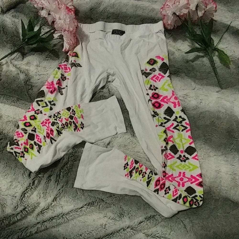 Tribal Print White Leggings